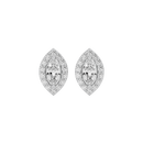 0.5 ct Marquise halo studs - Basket setting