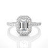 Emerald Halo Ring - 0.8 ct emerald diamond