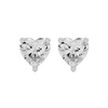 1 ct Heart studs - Basket setting