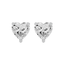 1 ct Heart studs - Basket setting