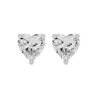 1 ct Heart studs - Basket setting