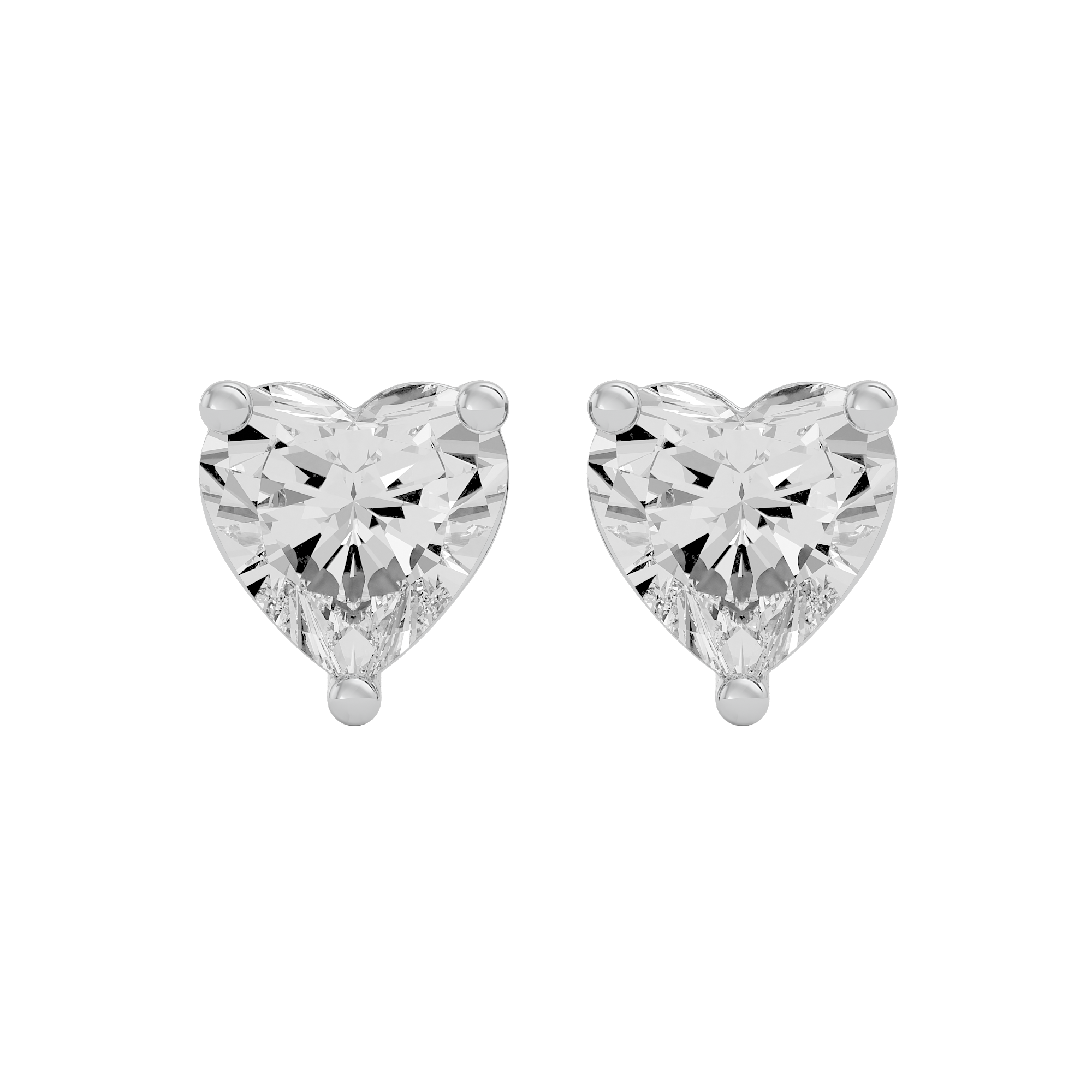 1 ct Heart studs - Basket setting