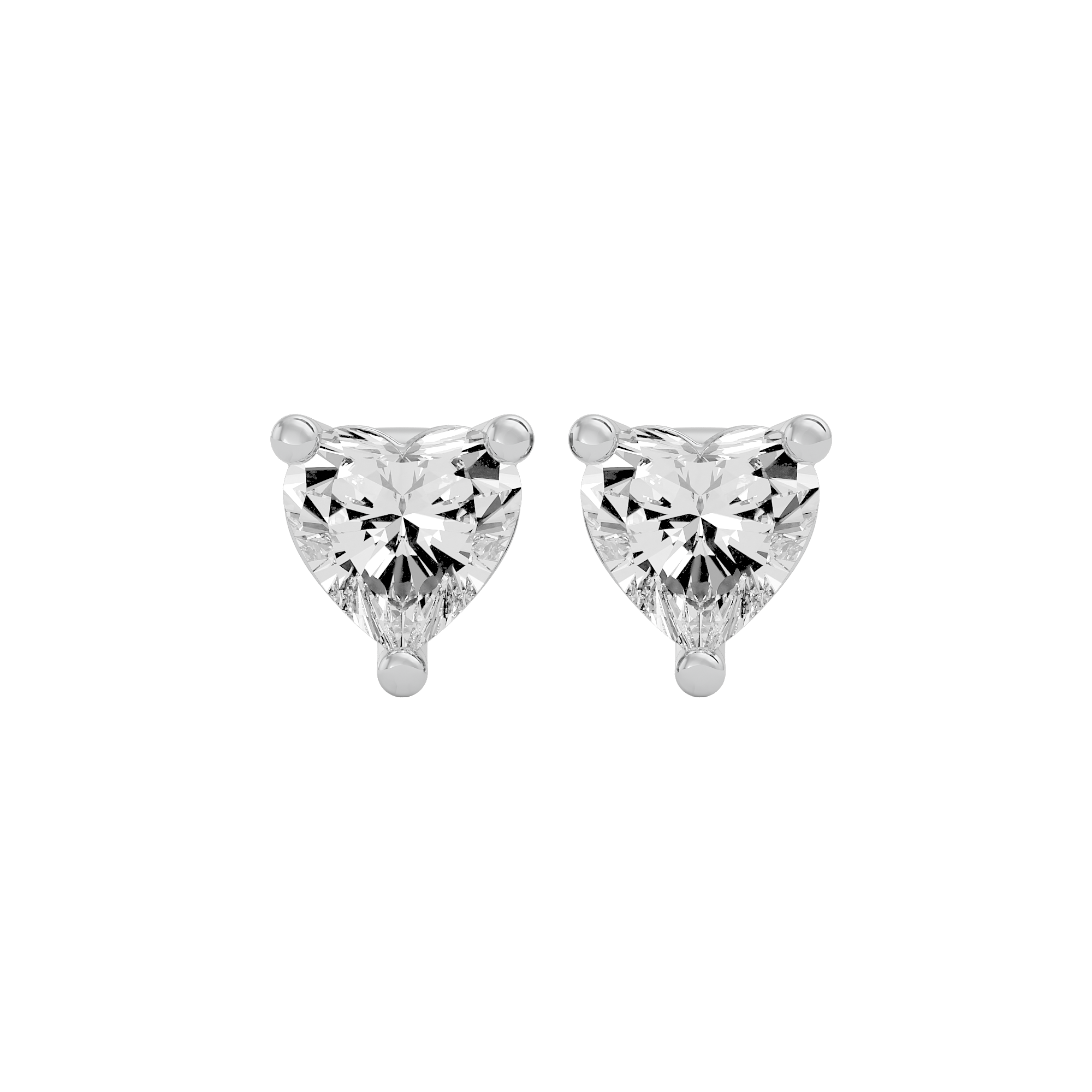 0.5 ct Heart studs - Basket setting