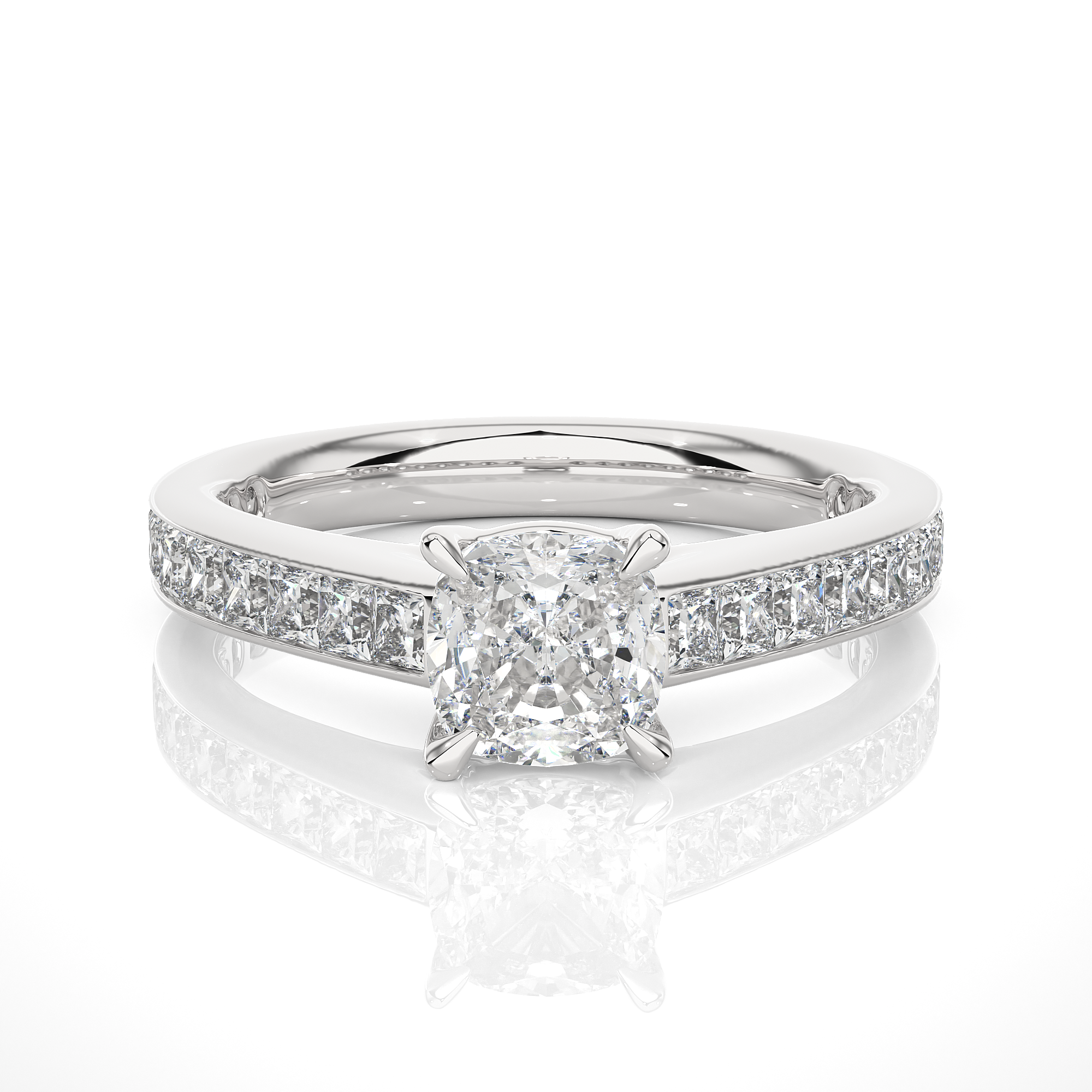 Cushion Cascade Ring - 1.1 ct cushion