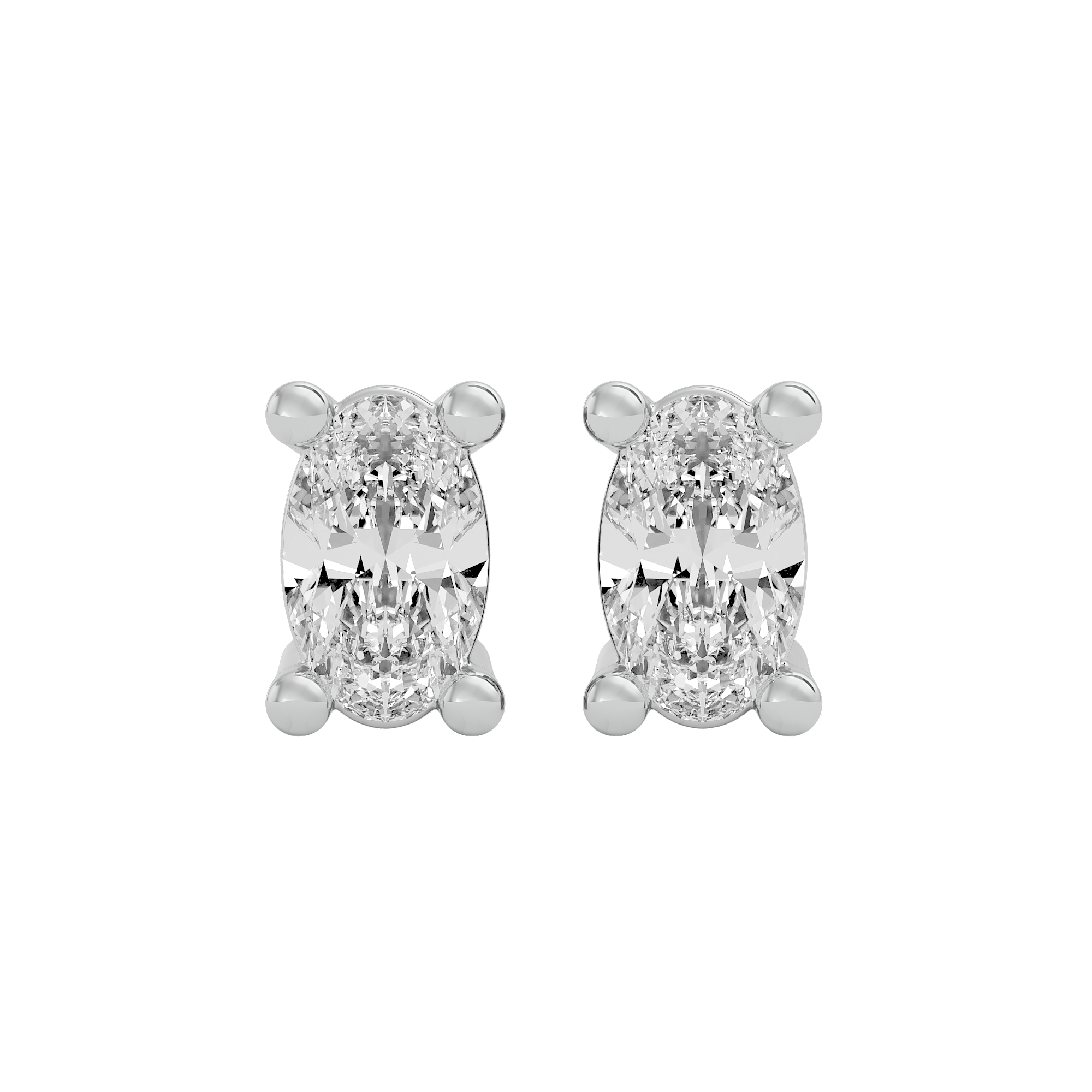 0.5 cts Oval studs - Basket Setting