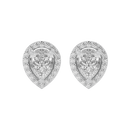 2 ct Pear halo studs - Basket setting