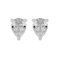 2 ct Pear Studs - Basket setting