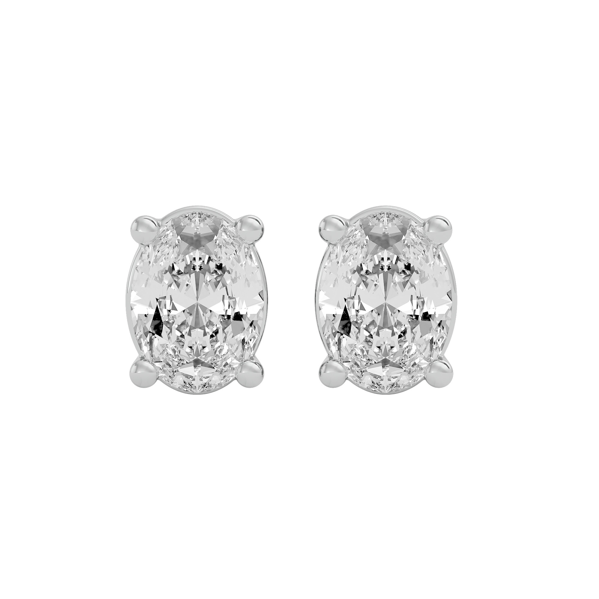 2 ct Oval studs - Basket setting