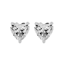 4 ct Heart studs - Basket setting