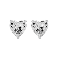 4 ct Heart studs - Basket setting