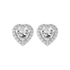 1 ct Heart halo studs - Basket setting