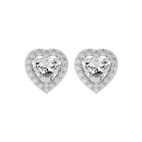 1 ct Heart halo studs - Basket setting