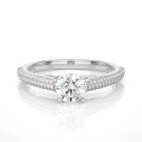 Ribbon Pave Ring - 0.5 cts round