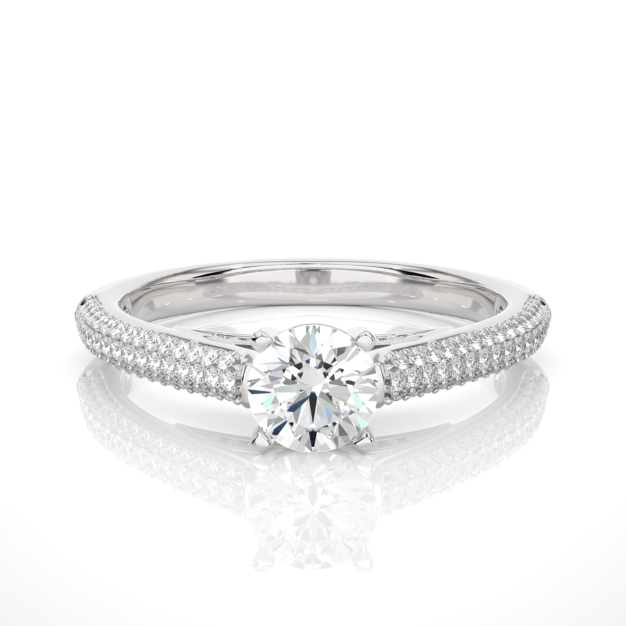 Ribbon Pave Ring - 0.5 cts round
