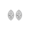 2 ct Marquise halo studs - Basket setting