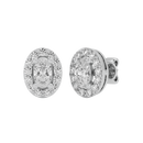 0.5 ct Oval halo studs - Basket setting