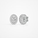 0.6 ct Oval studs with halo - Basket setting