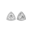 1.5 ct Round studs with triangle halo - Basket setting