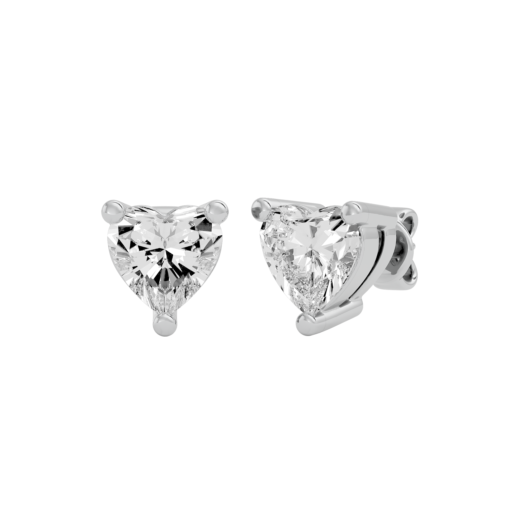 0.5 ct Heart studs - Basket setting
