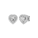0.5 ct Heart halo studs - Basket Setting