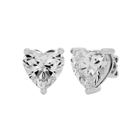 4 ct Heart studs - Basket setting
