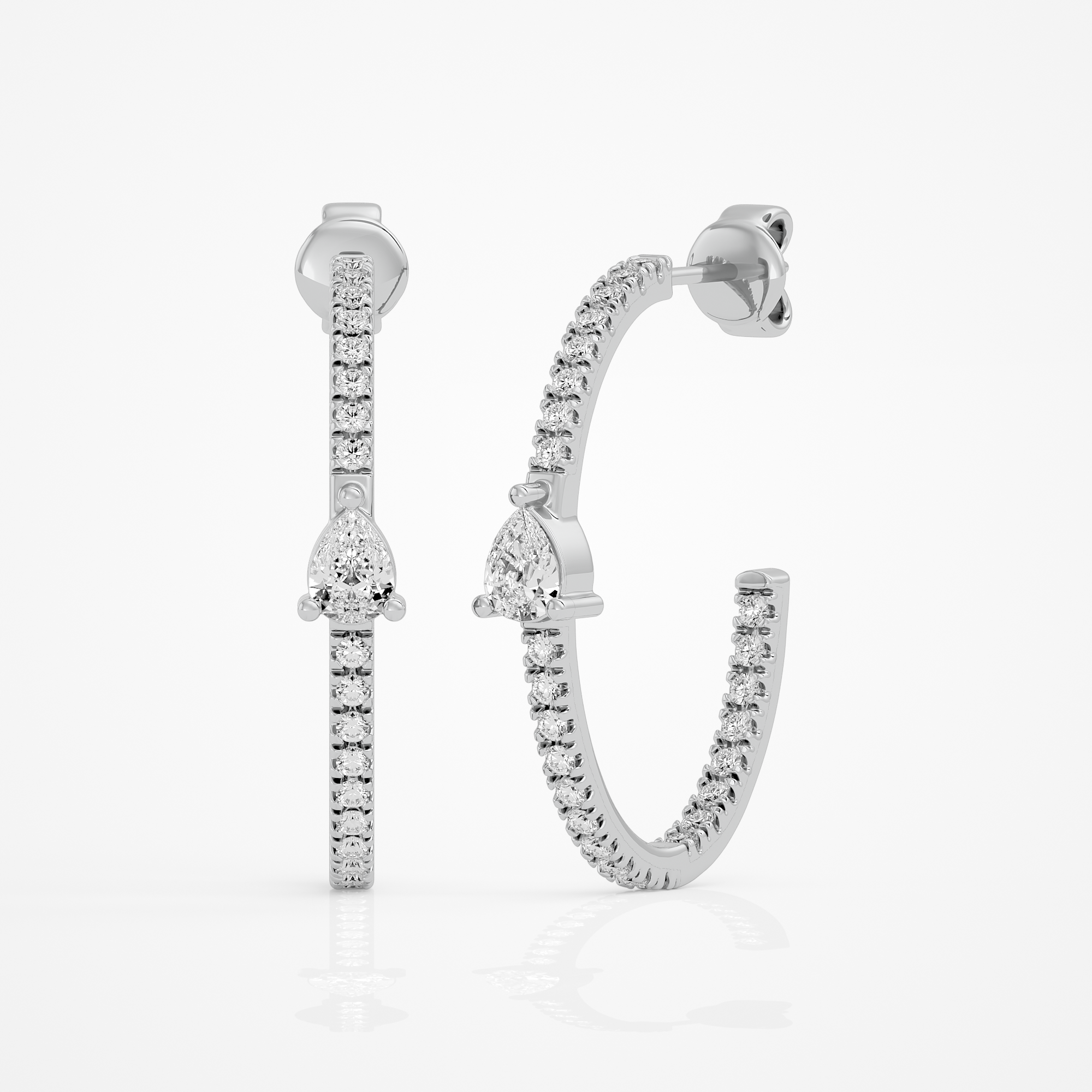 Pear Charm Hoops
