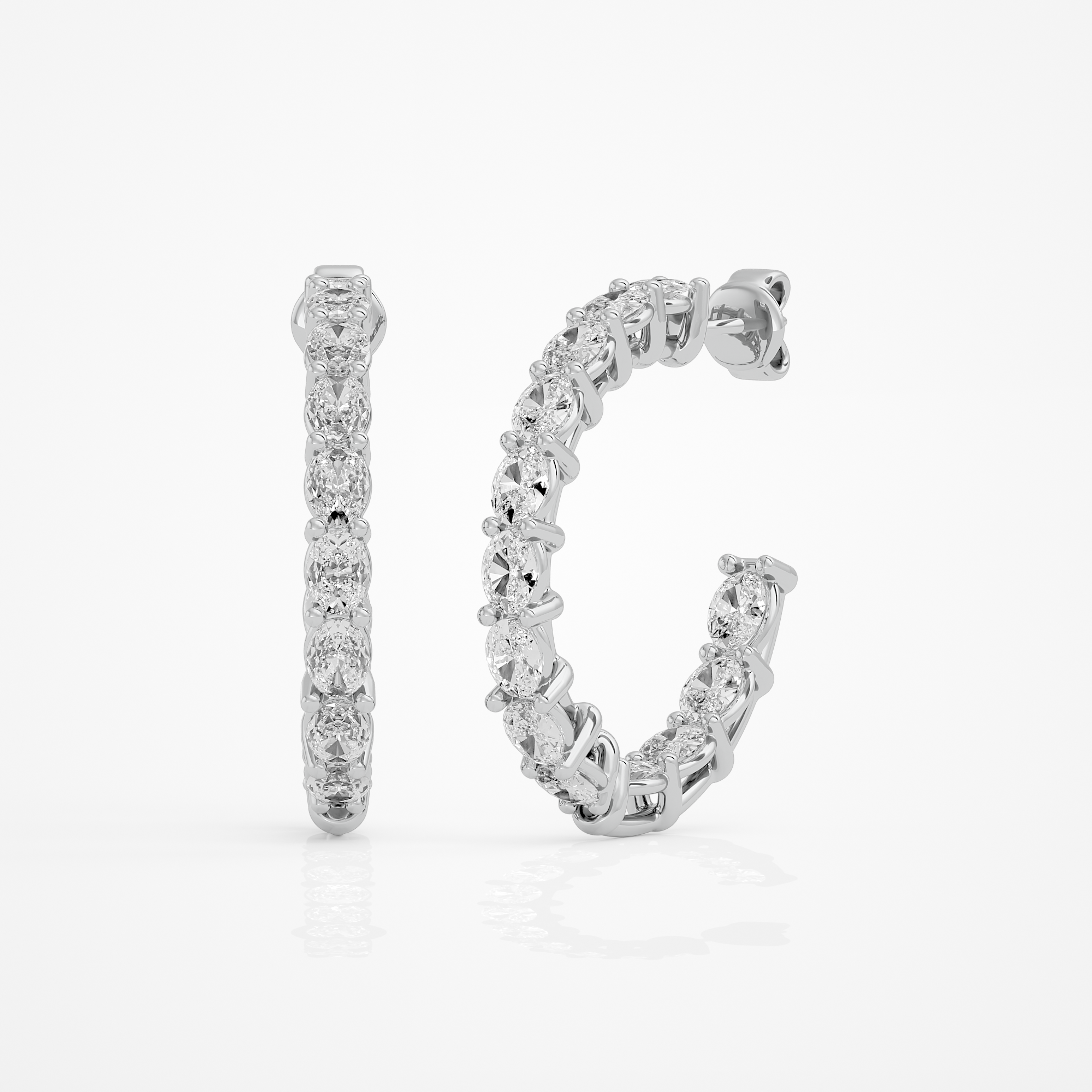 Oval eternity hoops