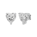 1 ct Heart studs - Basket setting