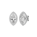 4 ct Marquise halo studs - Basket setting
