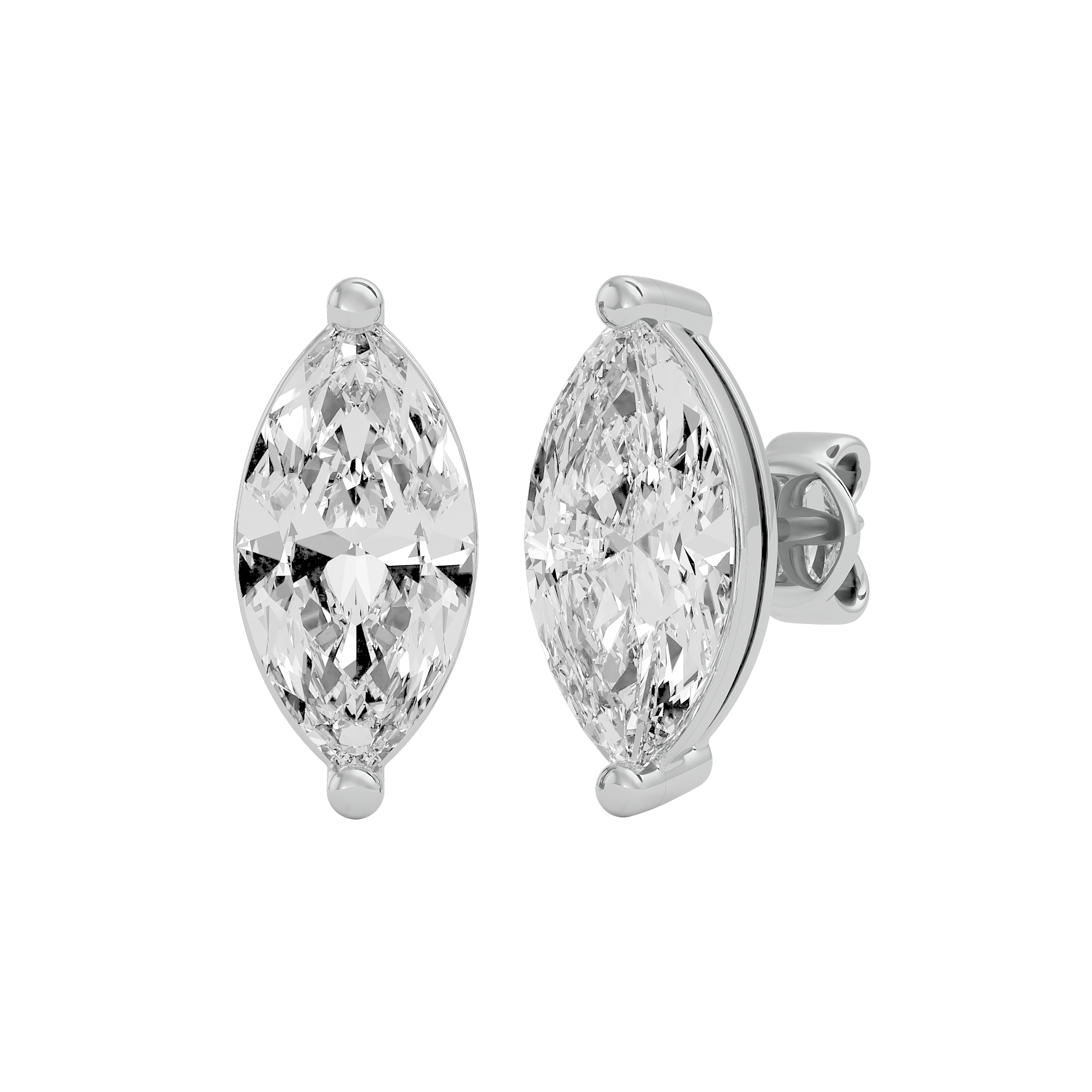 4 ct Marquise studs - Basket studs