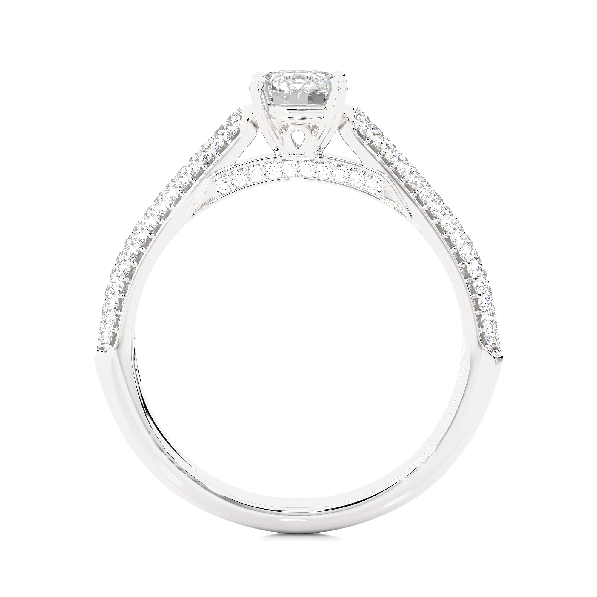 Ribbon Pave Ring - 0.5 cts round