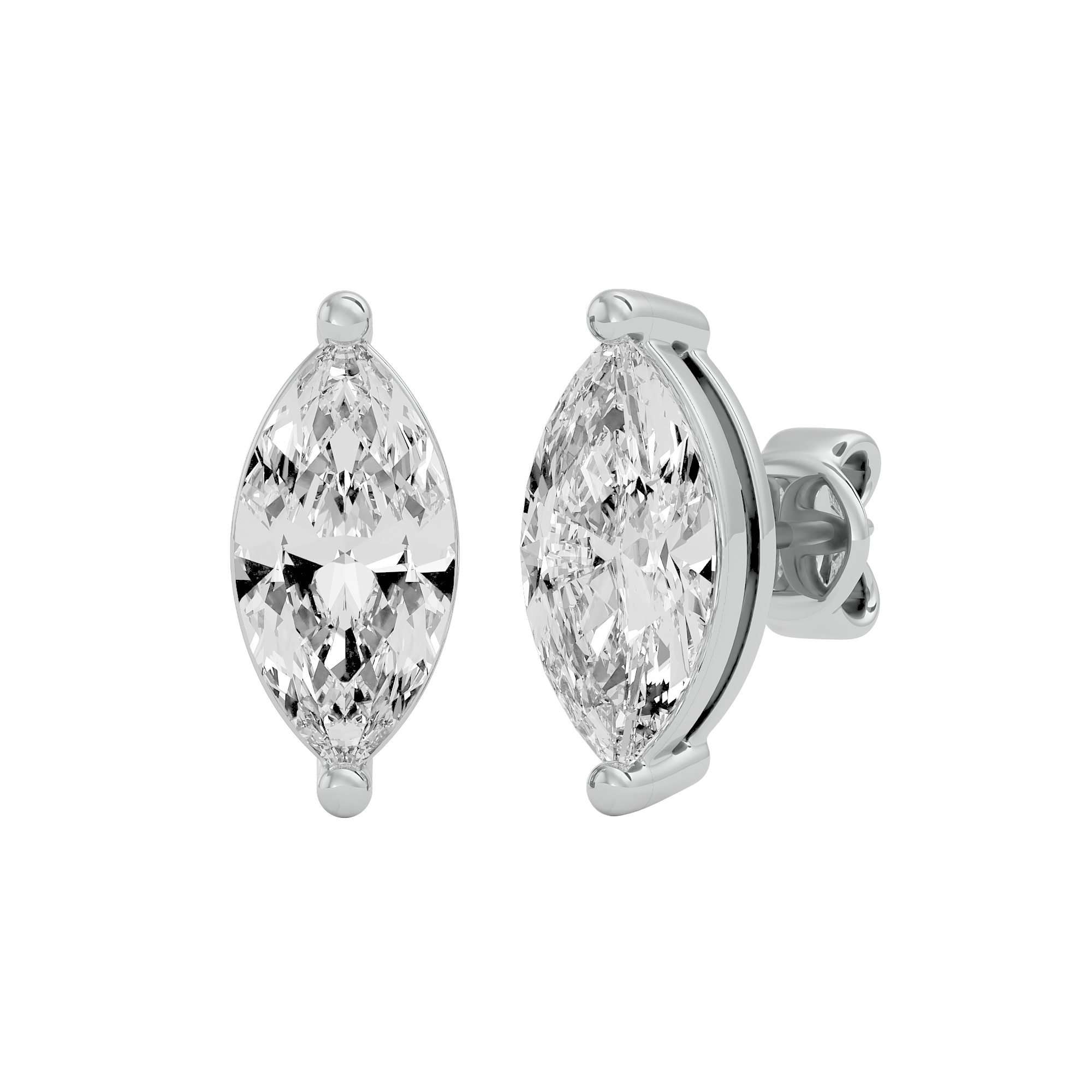 2 ct Marquise studs - Basket setting