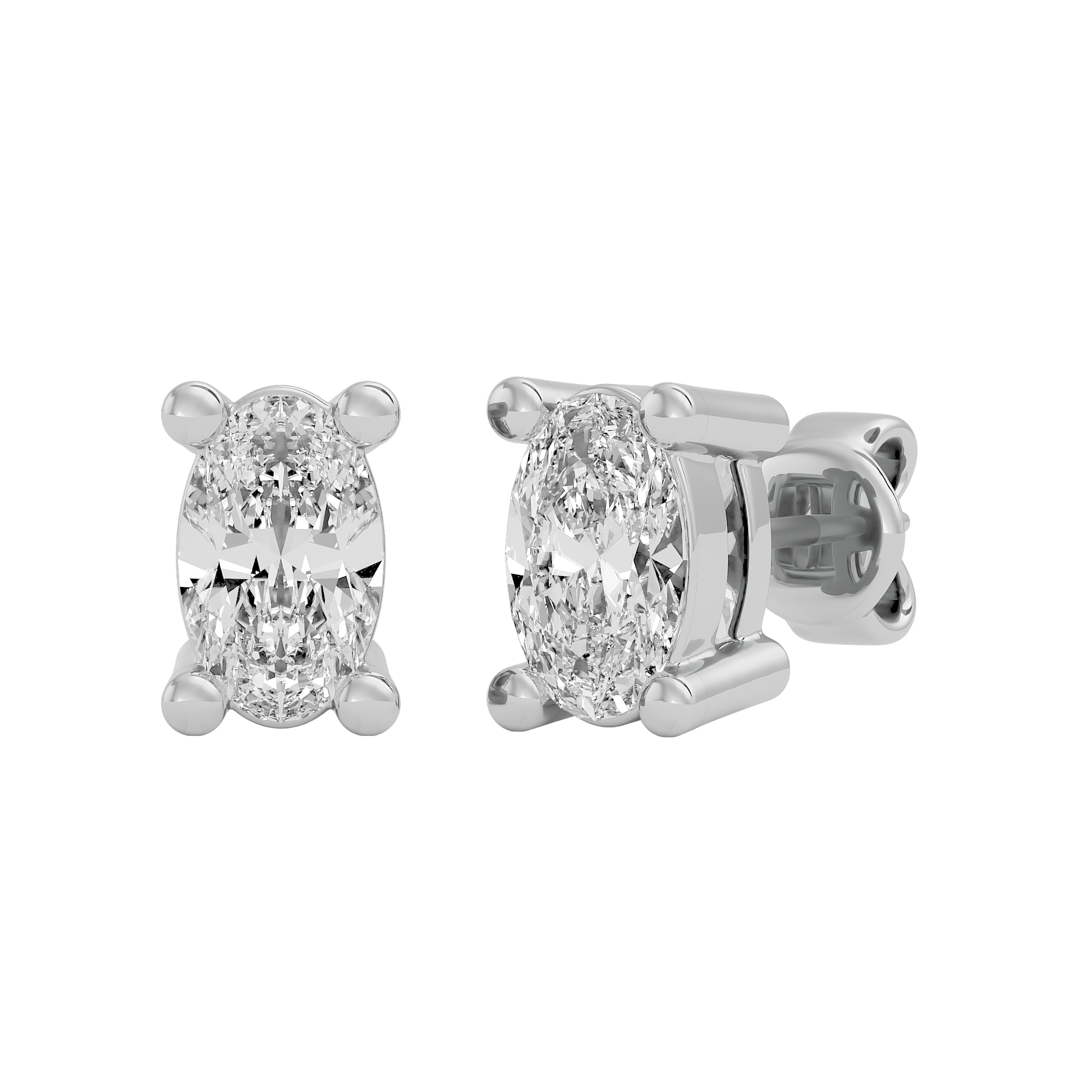 0.5 cts Oval studs - Basket Setting