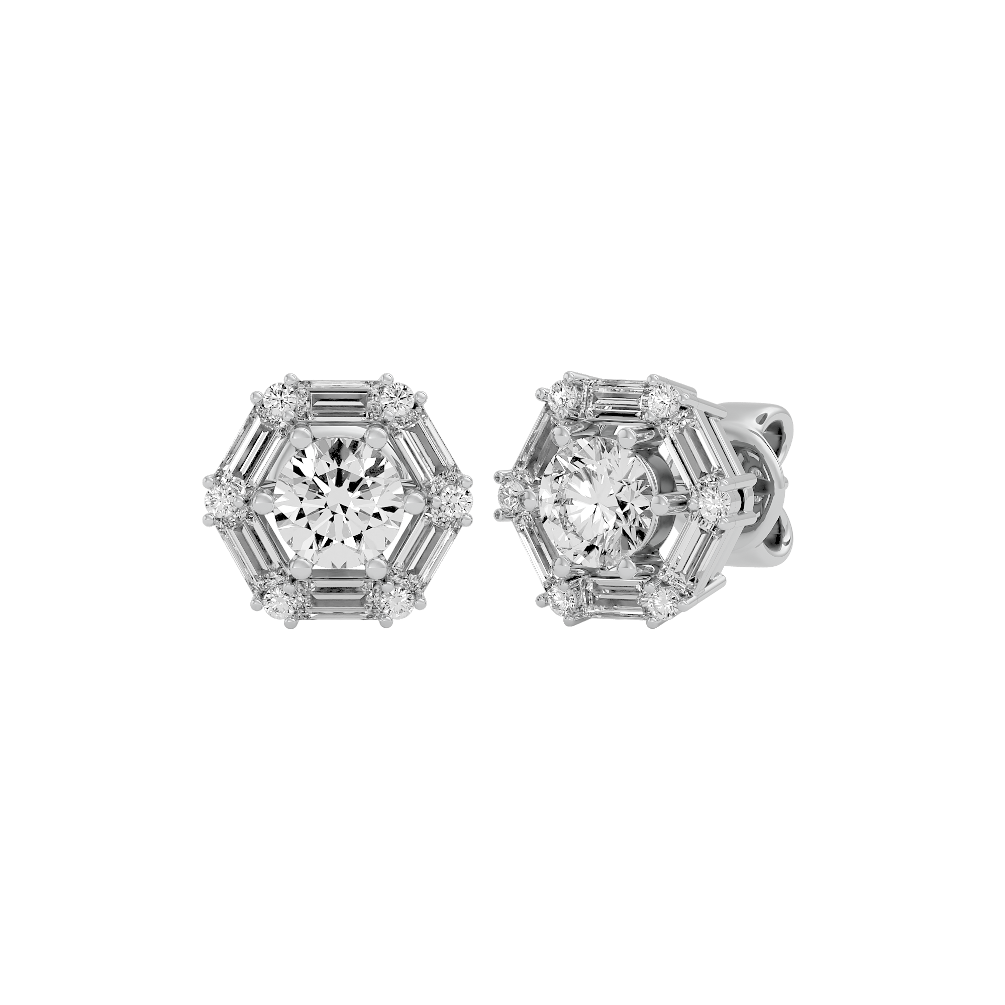 2 ct Infinite glow studs - Basket setting
