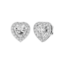 1 ct Heart halo studs - Basket setting