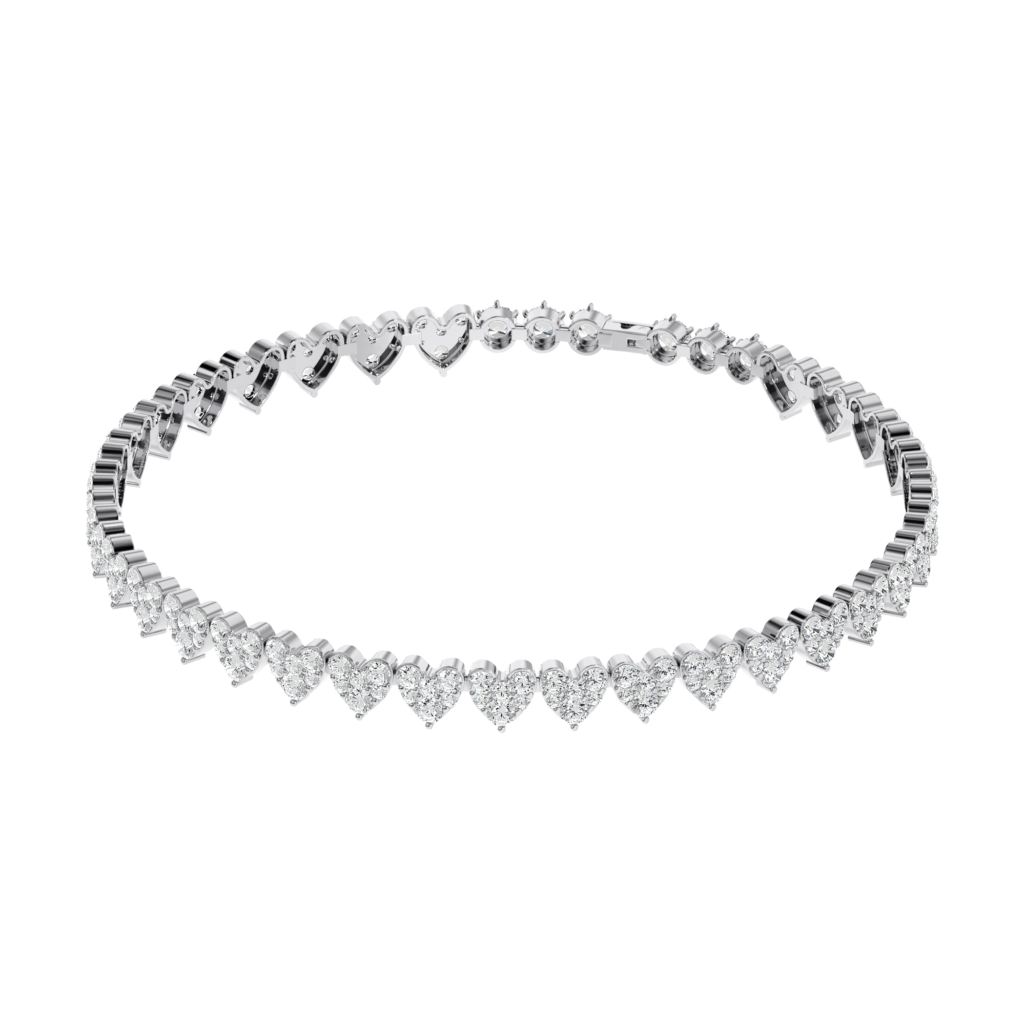 Cluster Heart Tennis Bracelet