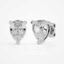1 ct Pear Studs - Basket setting