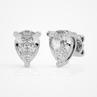 1 ct Pear Studs - Basket setting
