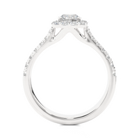 Halo Cascade Ring - 0.6 ct round