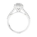 Emerald Halo Ring - 0.8 ct emerald diamond