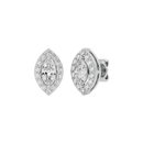 0.5 ct Marquise halo studs - Basket setting