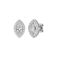 0.5 ct Marquise halo studs - Basket setting