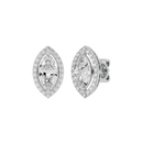 2 ct Marquise halo studs - Basket setting