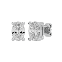 1 ct Oval studs - Basket setting