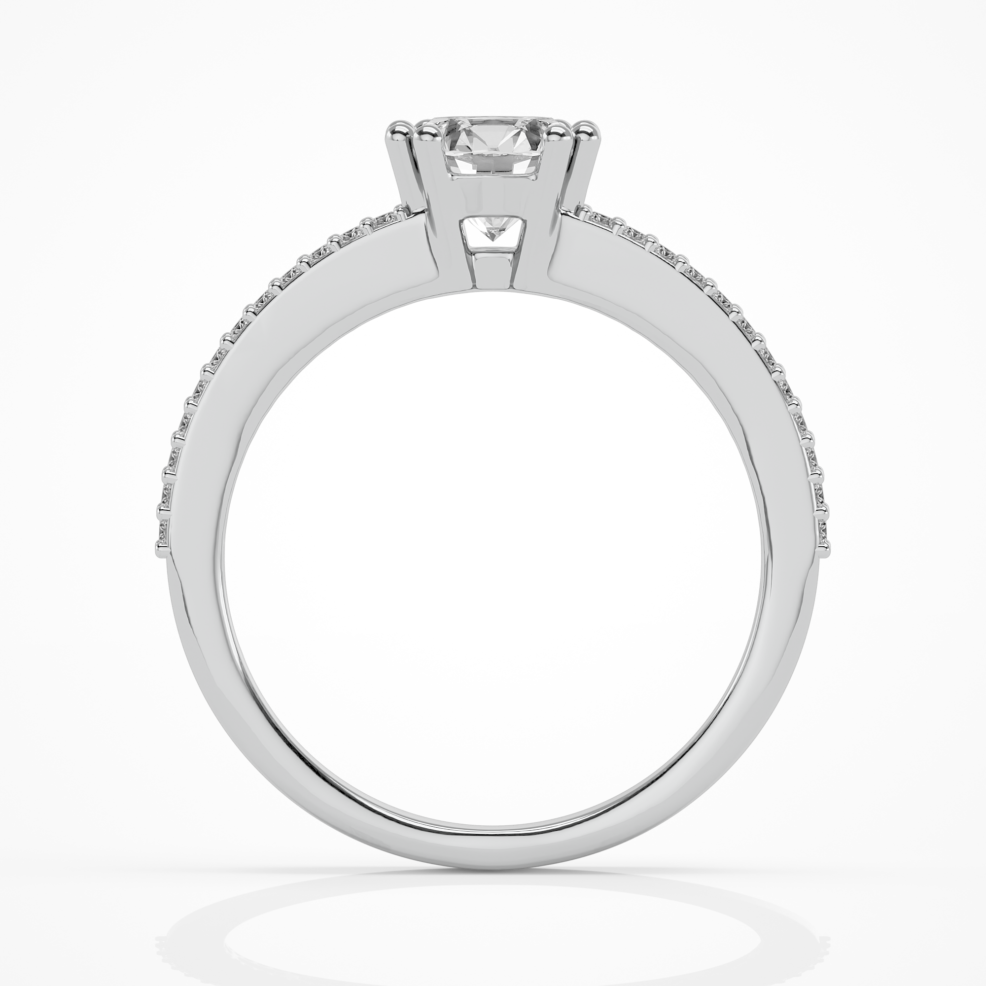 Round with baguettes - 1.5 ct round