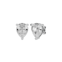 4 ct Pear studs - Basket setting