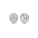 4 ct Pear halo studs - Basket setting