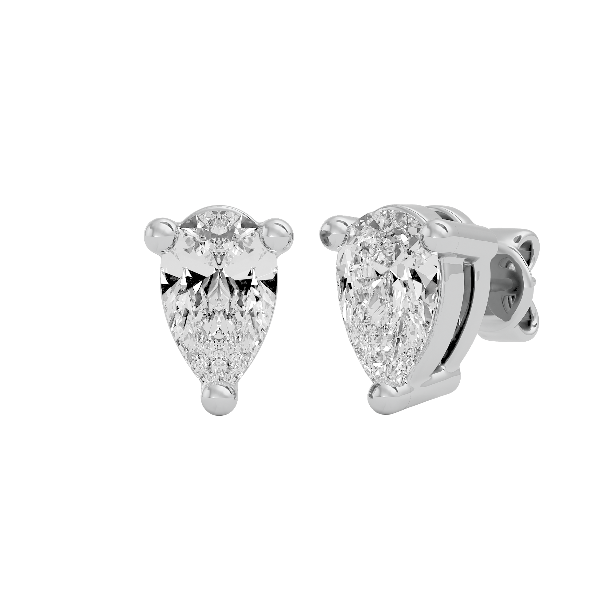 0.5 ct Pear studs - Basket setting