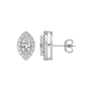 0.5 ct Marquise halo studs - Basket setting