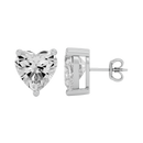 4 ct Heart studs - Basket setting